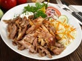 Fine Meat - Gyros Plate with Coleslaw Royalty Free Stock Photo