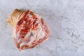 Fine meat pork leg on a butchery board Royalty Free Stock Photo