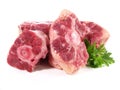 Fine Meat - Raw Oxtail Pieces isolated on white Background Royalty Free Stock Photo