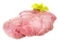 Fine Meat - Raw Veal Sweetbread isolated on white Background Royalty Free Stock Photo
