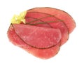 Fine Meat - Graved Rolled Fillet of Ham on white Background Royalty Free Stock Photo