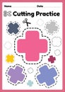 Fine motor cutting activities for preschool kids to cut the paper with scissors to improve motor skills, coordination