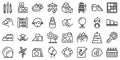 Fine motor skills icons set outline vector. Kids development