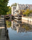 A fine old building reflected in the canal Royalty Free Stock Photo