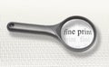 Fine print magnifying glass Royalty Free Stock Photo