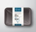 Fine Quality Goose Meat. Abstract Vector Poultry Plastic Tray Container with Cellophane Cover. Packaging Design Label
