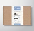 Fine Quality Organic Goat Craft Cardboard Box. Abstract Vector Meat Paper Container with Label Cover. Packaging Design