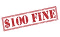 $100 fine red stamp Royalty Free Stock Photo
