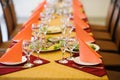 Fine restaurant dinner table place setting Royalty Free Stock Photo