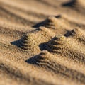 Fine sand grains form small mounded structures resembling miniature dunes Royalty Free Stock Photo