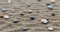 Fine sand with various scattered pebbles Royalty Free Stock Photo