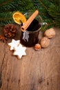 Fine served mulled wine Royalty Free Stock Photo