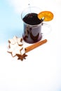 Fine served mulled wine Royalty Free Stock Photo