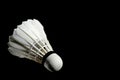 Set Badminton shuttlecock feather professional on isolated black background. Royalty Free Stock Photo