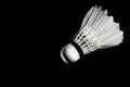 Set Badminton shuttlecock feather professional on isolated black background. Royalty Free Stock Photo