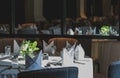 Fine table setting in a luxurious restaurant Royalty Free Stock Photo