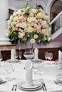 Fine table setting with roses