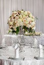 Fine table setting with roses