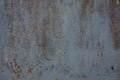 Fine texture of an old weathered scratched rusty steel sheet painted in blue color. Abstract vintage corrosion background Royalty Free Stock Photo