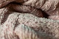 Fine textured and voluminous fabric in pink. Embossed textile pattern, pleasant to the touch and delicate