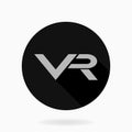 Fine Vector Flat Icon With VR Logo