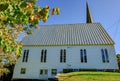 Fine view of a timber built, New England church seen in Bath, MA. Royalty Free Stock Photo