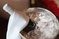 Fine Wine in Ice Bucket - Ready for Serving Royalty Free Stock Photo