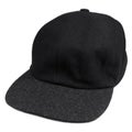 Fine wool black baseball style cap with grey brim, isolated warm men hat for autumn and winter season