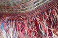 Fine yarn tassel on the rug carpet frame