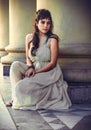 The fine young girl with a light dress. Romance style Royalty Free Stock Photo