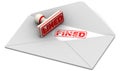 Fined. Seal and open postal envelope Royalty Free Stock Photo