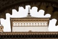 Finely chiseled and decorated wall of the Alcazar Seville building Royalty Free Stock Photo