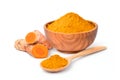 Finely dry Turmeric Curcuma longa Linn powder Royalty Free Stock Photo