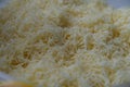 finely grated cheese close-up in a bowl Royalty Free Stock Photo