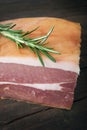The finest prosciutto on wooden board Royalty Free Stock Photo