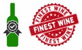 Finest Wine Icon with Textured Finest Wine Stamp