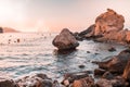 Finestrat Beach at evening Royalty Free Stock Photo