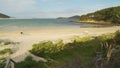 Fingal Bay Beach and Nelson bay in Port Stephens, Australia, pan shot