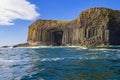 Fingal's cave at staffa island at the scottish coast