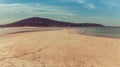 Fingal sand spit across to Fingal Island.