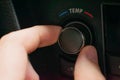 Temperature button on car air condition Royalty Free Stock Photo