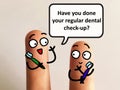 Finger art about dental care