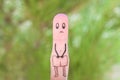 Finger art of sad man. Concept of impotence