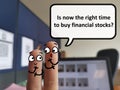 Finger art about stocks Royalty Free Stock Photo