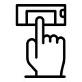 Finger authentication icon, outline style