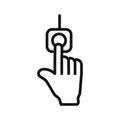 Finger authentication icon black and white vector sign