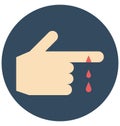 finger bandage, finger injury, Isolated Vector icon that can be easily modified or edit
