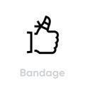 Finger bandage icon. Editable Line Vector. Royalty Free Stock Photo