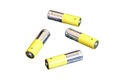 Finger batteries AA, isolated on a white background Royalty Free Stock Photo