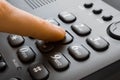 Finger with black keypad Royalty Free Stock Photo